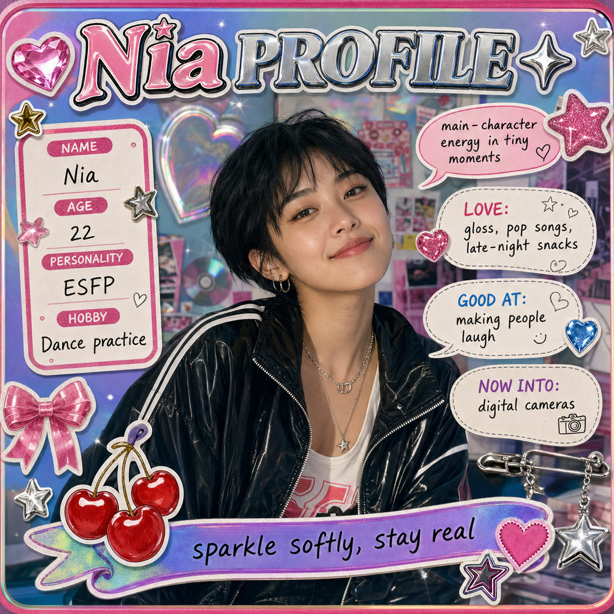 Y2K Sticker Profile Card preview